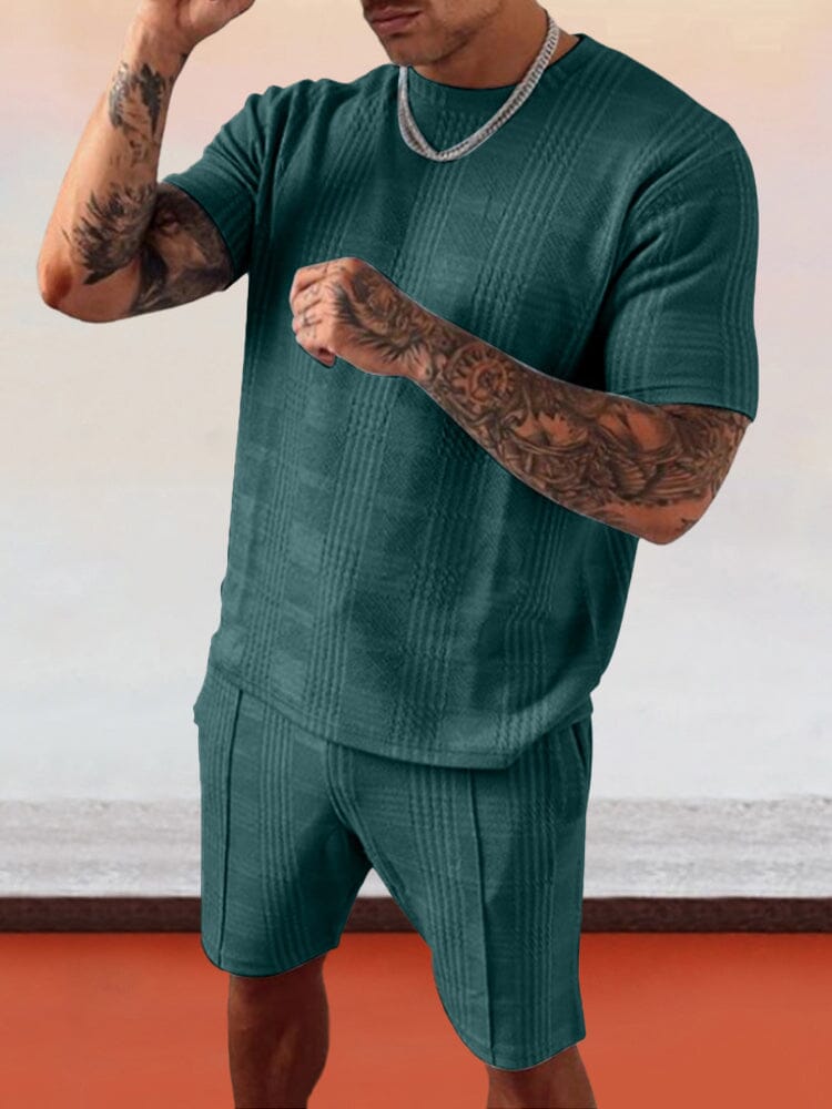 Solid Color Casual Sports Suit Sets coofandystore Green S 