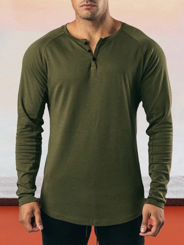 Classic Solid Round Neck T-shirt T-Shirt coofandystore Army Green M 