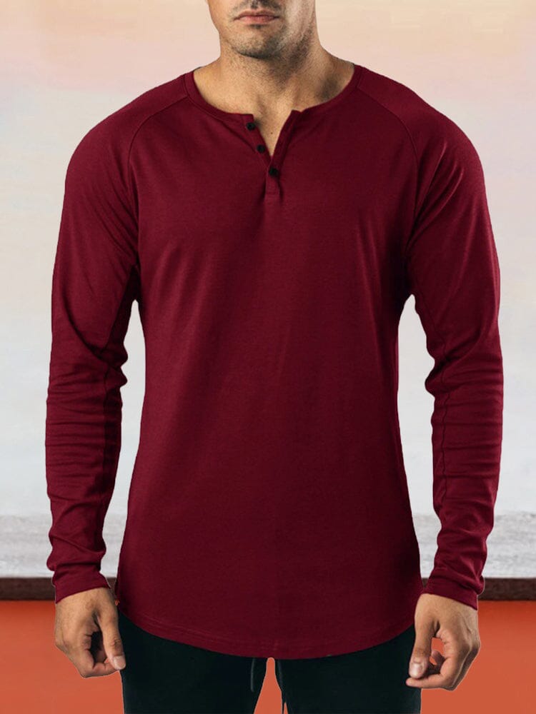 Classic Solid Round Neck T-shirt T-Shirt coofandystore Wine Red M 