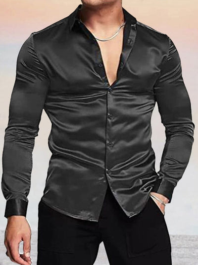 Long Sleeve Dress Shirt Shirts & Polos coofandystore Black S 