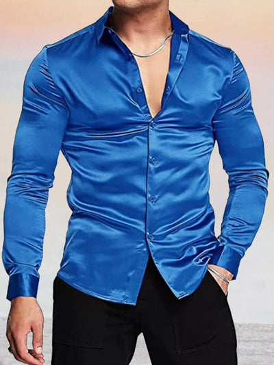 Long Sleeve Dress Shirt Shirts & Polos coofandystore Blue S 