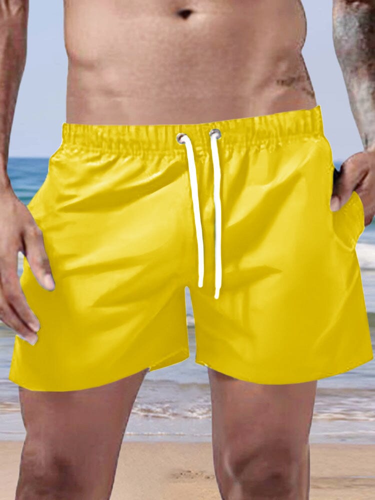 Solid Quick-drying Shorts Shorts coofandystore Yellow M 
