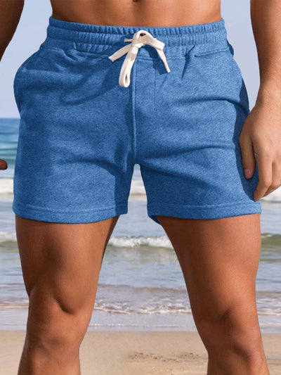Casual Solid Color Beach Shorts Shorts coofandystore Blue S 