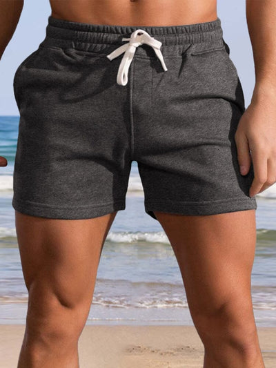 Casual Solid Color Beach Shorts Shorts coofandystore Dark Grey S 
