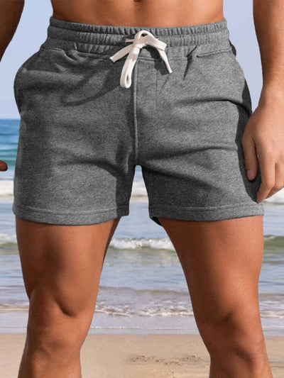 Casual Solid Color Beach Shorts Shorts coofandystore Light Grey S 