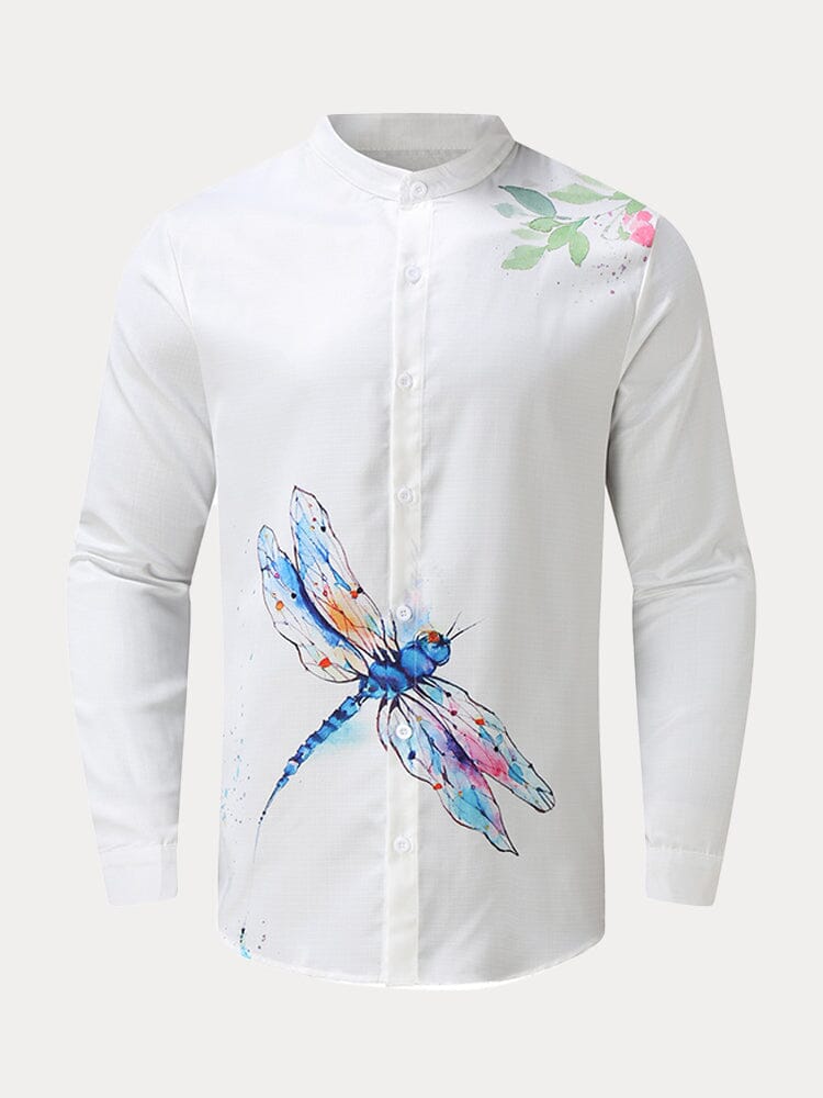 Casual Round Neck Printed Long Sleeve Shirt Shirts coofandystore 