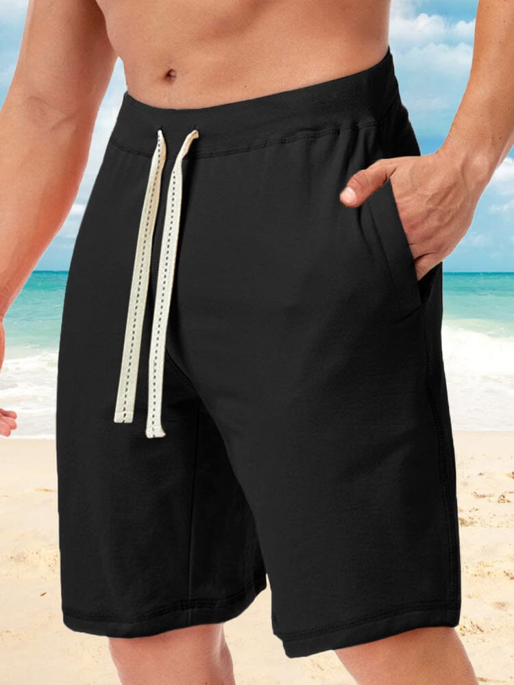Casual Drawstring Beach Sports Shorts Shorts coofandystore Black S 