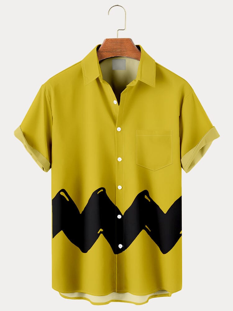 Easter Simple Short Sleeves Shirt Shirts coofandystore Yellow S 
