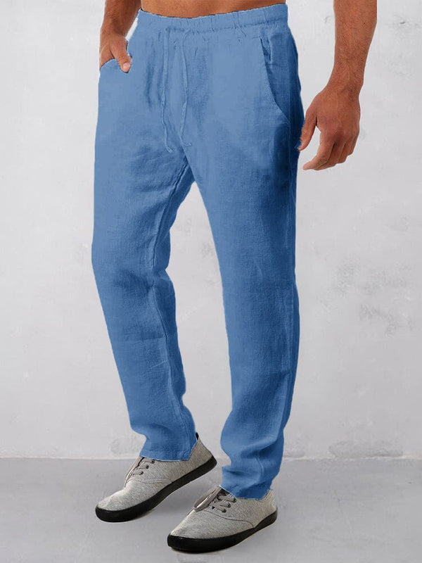 Cotton Solid Color Pants Pants coofandystore Blue S 