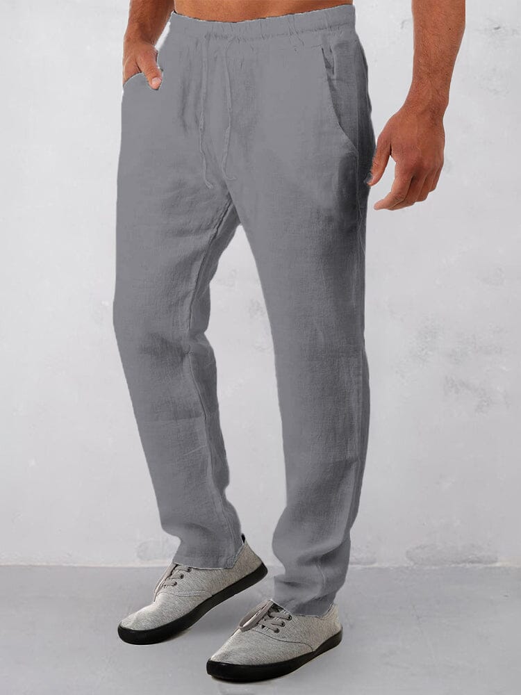 Cotton Solid Color Pants Pants coofandystore Dark Grey S 