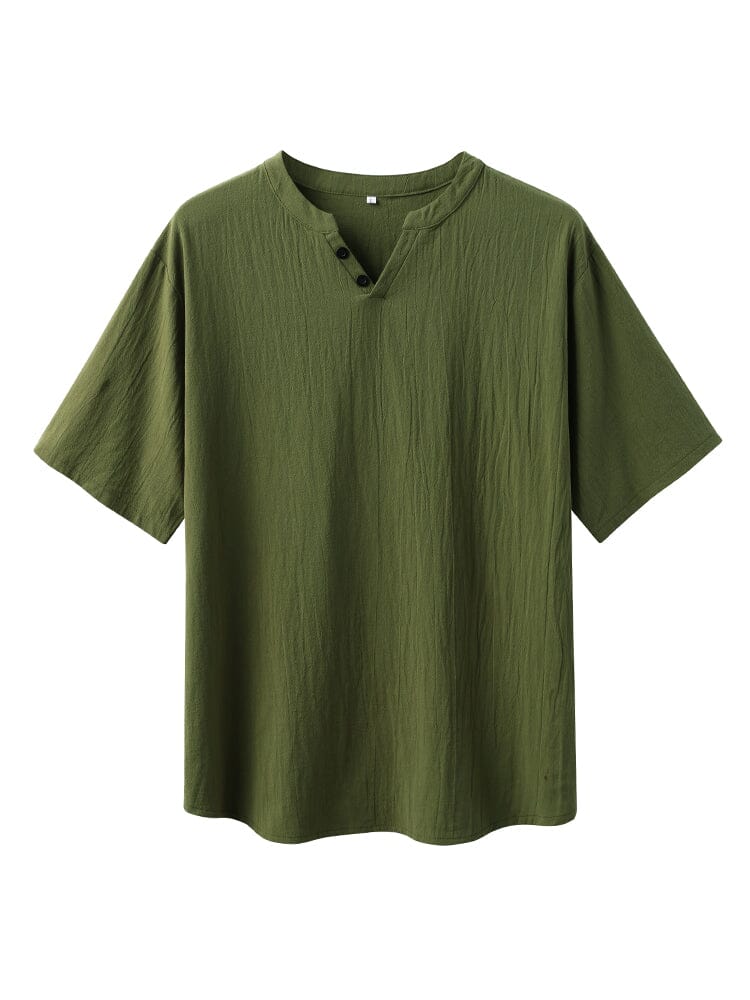 Cotton Linen Casual Short Sleeve Shirt Shirts & Polos coofandystore 