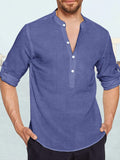 Cotton Shirt With Buttons Shirts & Polos coofandystore Navy Blue M 