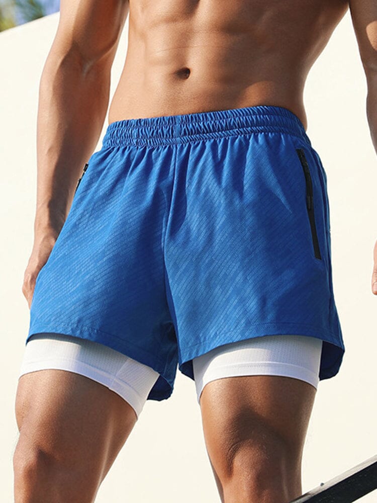 Quick-drying Double Layers Sports Beach Shorts Shorts coofandystore Lake Blue S 