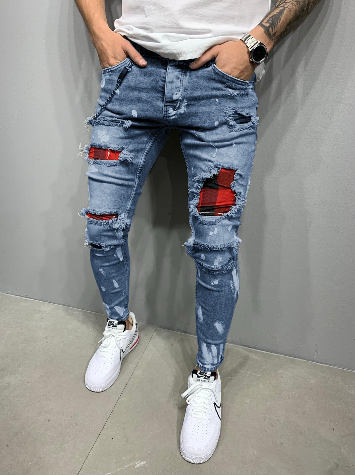 Slim Fit Stretchy Torn Jeans Pants coofandystore 