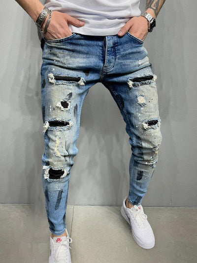 Slim Fit Stretchy Torn Jeans Pants coofandystore 