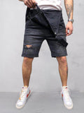 Torn Denim Overalls Shorts Shorts coofandystore 