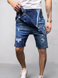 Torn Denim Overalls Shorts Shorts coofandystore 