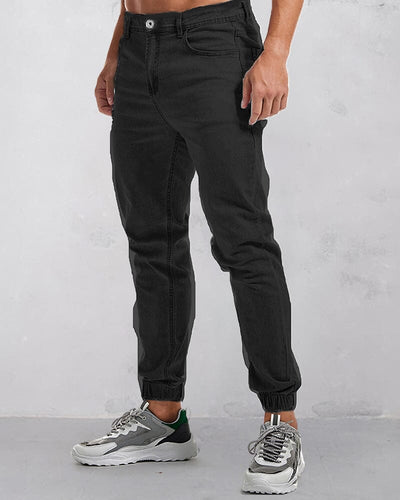 Classic Fashion Solid Color Jeans Pants coofandystore Black S 