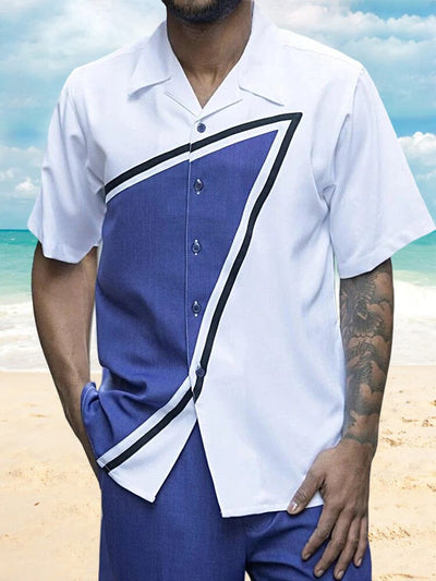 Casual Printed Beach Shirt Straight Pants Set Sets coofandystore PAT4 S 