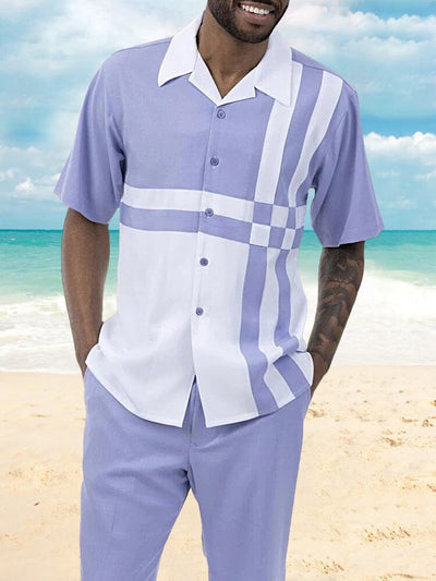 Casual Printed Beach Shirt Straight Pants Set Sets coofandystore PAT7 S 