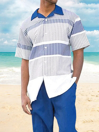 Casual Printed Beach Shirt Straight Pants Set Sets coofandystore PAT9 S 