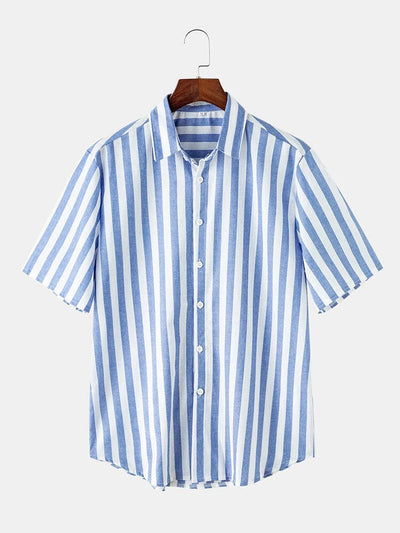 Cotton Linen Striped Shirt Shirts & Polos coofandystore 