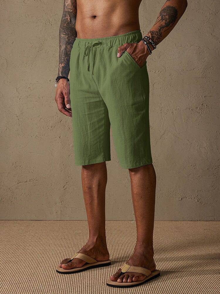 Casual Cotton Drawstring Shorts Shorts coofandystore Army Green S 