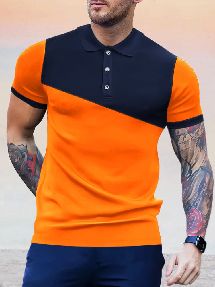 Color Blocking Sports Polo Shirt Shirts & Polos coofandystore PAT1 S 