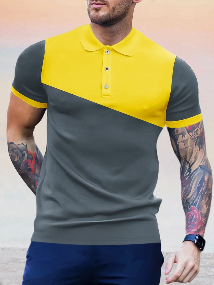 Color Blocking Sports Polo Shirt Shirts & Polos coofandystore PAT4 S 