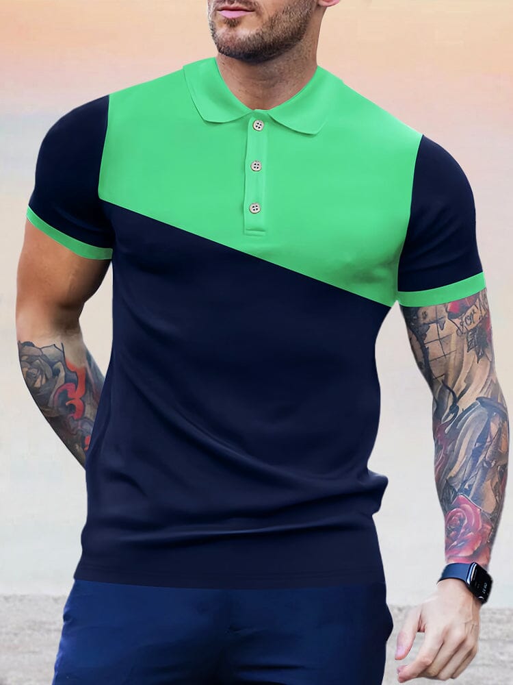 Color Blocking Sports Polo Shirt Shirts & Polos coofandystore PAT5 S 