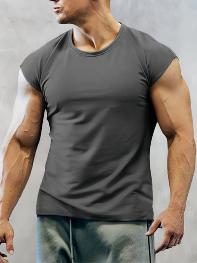 Solid Gym Workout Tank Top Tank Tops coofandystore Grey S 