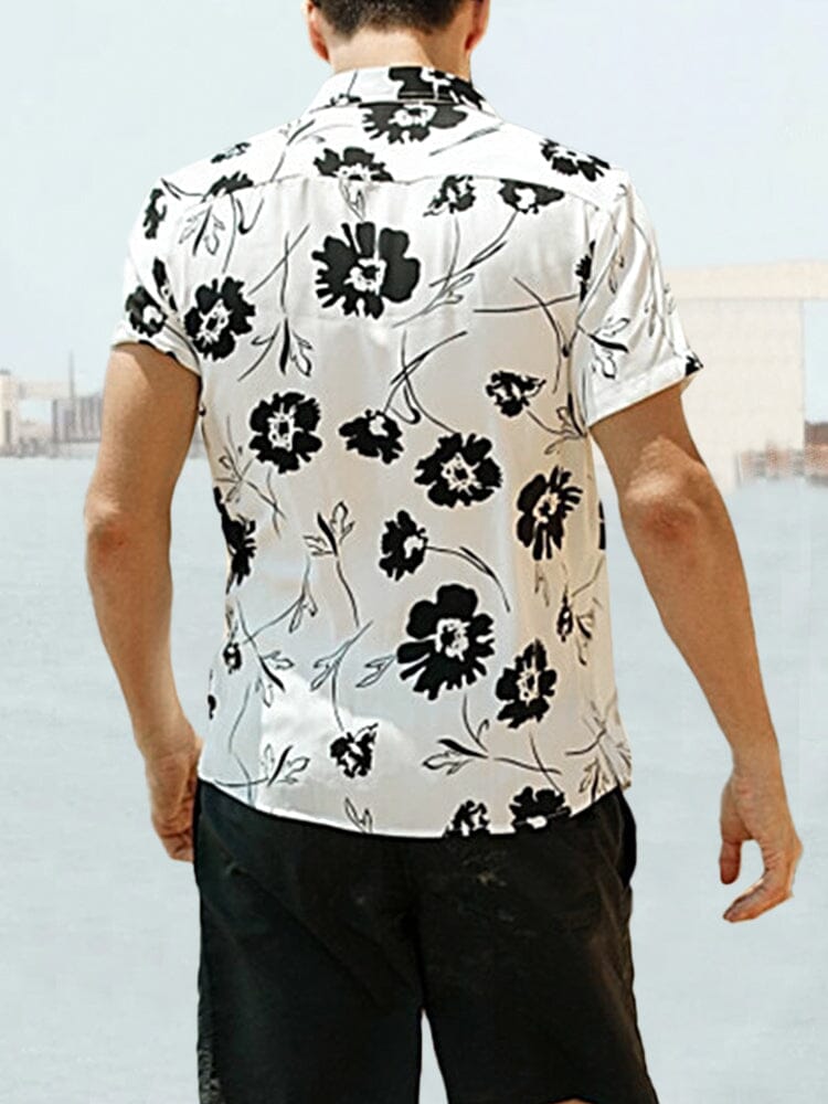 Vintage Ink Style Printed Beach Shirt Shirts coofandystore 