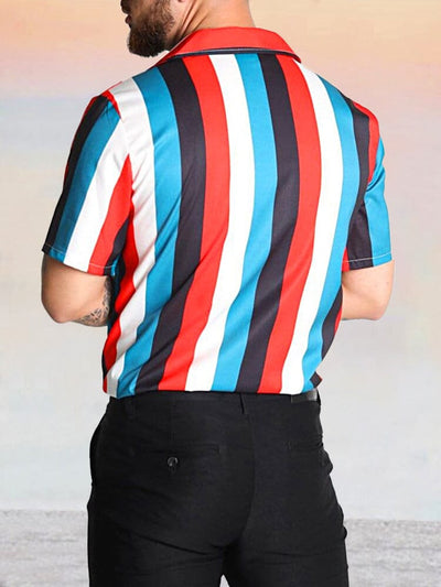 Casual Striped Printed Shirt Shirts & Polos coofandystore 