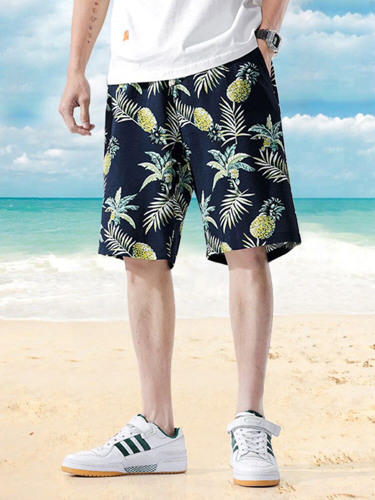 Hawaiian Print Beach Shorts Shorts coofandystore PAT1 M 
