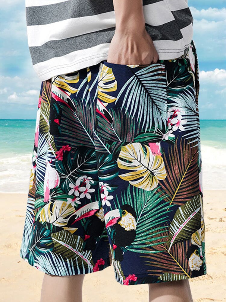 Hawaiian Print Beach Shorts Shorts coofandystore 