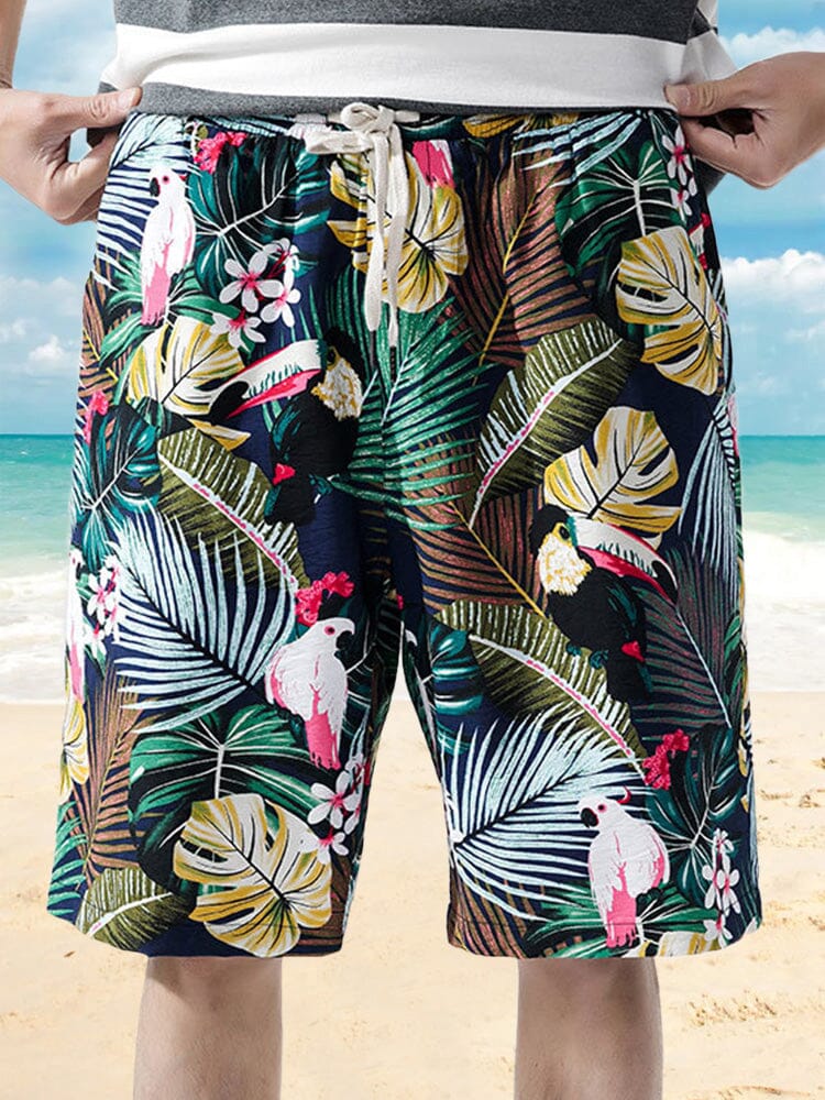 Hawaiian Print Beach Shorts Shorts coofandystore 