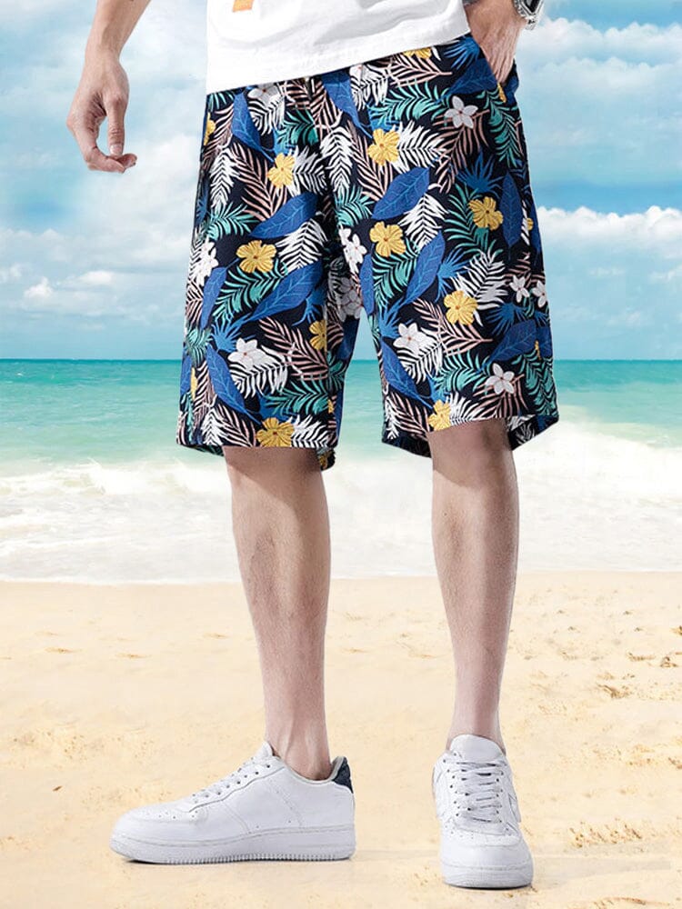 Hawaiian Print Beach Shorts Shorts coofandystore PAT4 M 