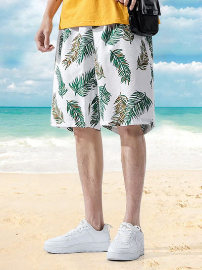 Hawaiian Print Beach Shorts Shorts coofandystore PAT6 M 
