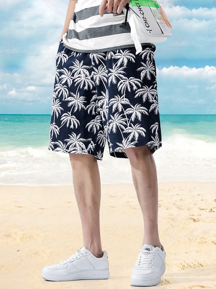 Hawaiian Print Beach Shorts Shorts coofandystore PAT8 M 