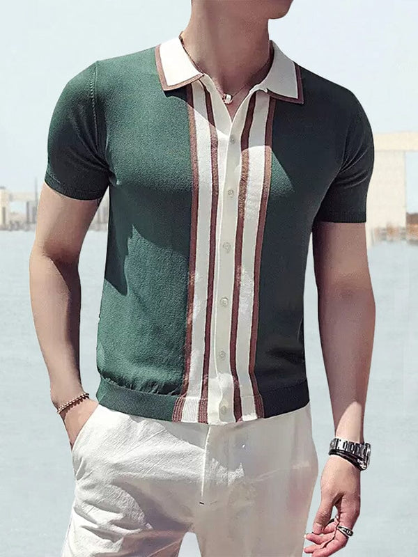 Short Sleeve Polo Knit Shirt Shirts & Polos coofandystore Green M 