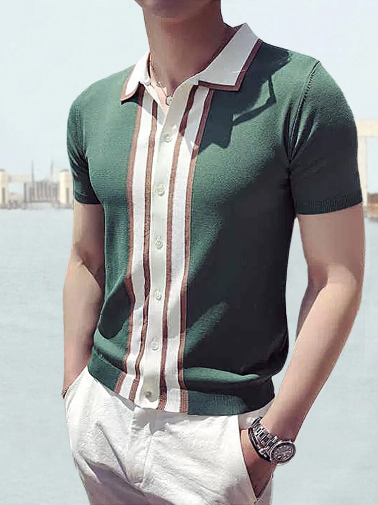 Short Sleeve Polo Knit Shirt Shirts & Polos coofandystore 