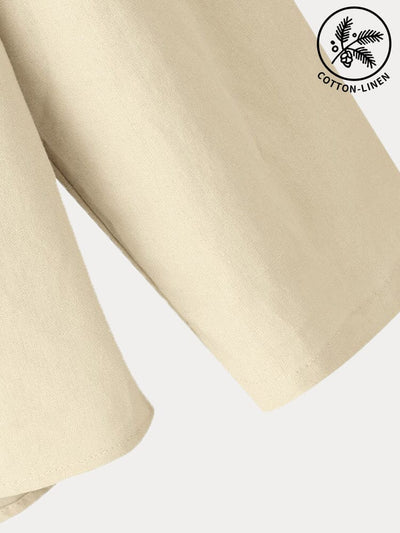 Casual Drawstring Cotton Linen Pullover Shirt Shirts coofandystore 
