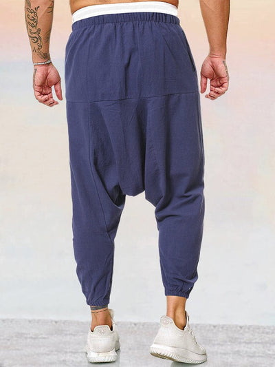 Cotton Linen Solid Color Harem Pants Pants coofandystore 
