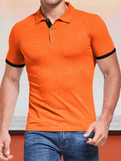 Short Sleeve Slim Fit Polo Shirt Shirts & Polos coofandystore Orange S 