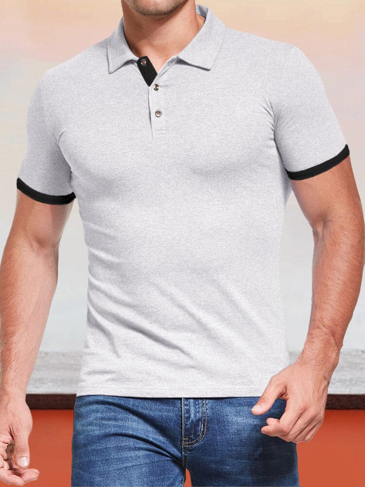 Short Sleeve Slim Fit Polo Shirt Shirts & Polos coofandystore White S 