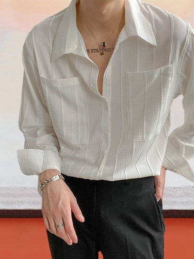 Button-down Long Sleeve Shirt Shirts coofandystore White XS 