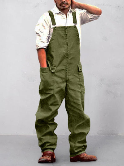 Loose Overalls Pants with Pockets Pants coofandystore Army Green S 