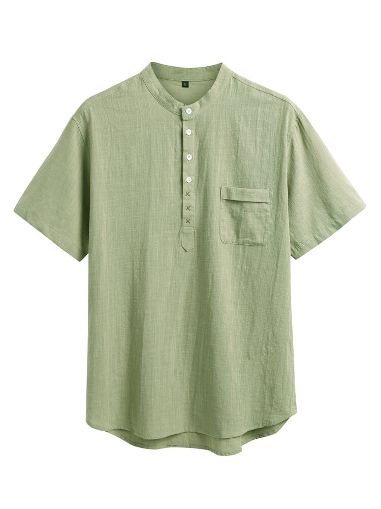 Cotton Linen Cozy Solid Button Shirt Shirts coofandystore 