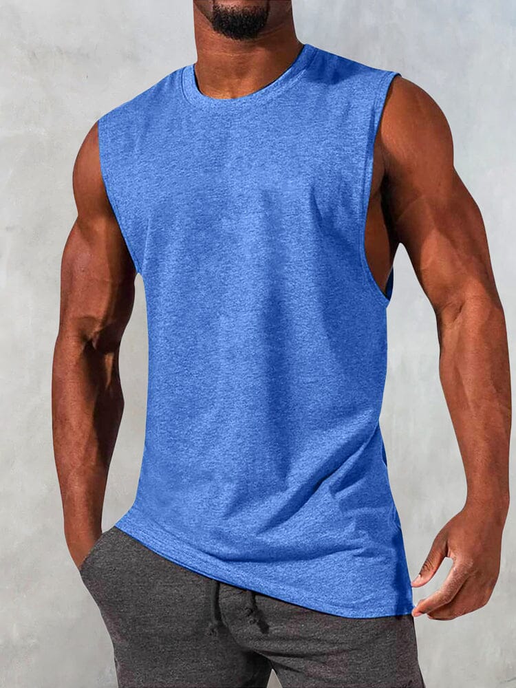 Classic Casual Gym Sports Tank Top Tank Tops coofandystore Blue S 