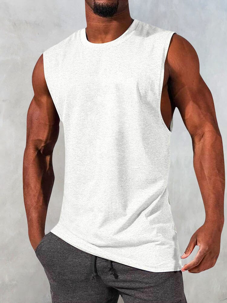 Classic Casual Gym Sports Tank Top Tank Tops coofandystore White S 